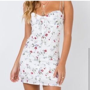 Floral Button Mini Dress